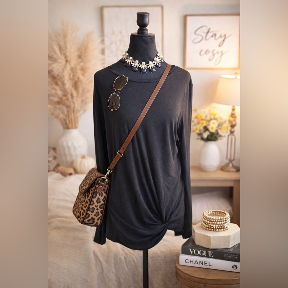 Banana Republic Black Long Sleeve Top